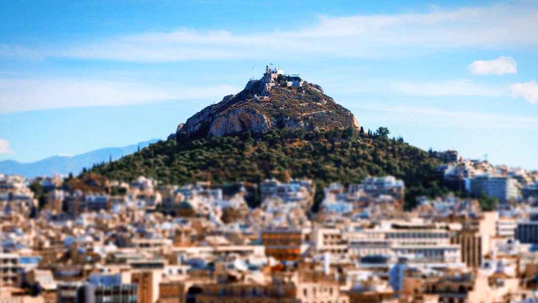 Walking down from Lycabettus Hill, views of Athens city
